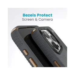 Speck Presidio 2 Grip MagSafe ClickLock Phone Case for iPhone 15 Pro Max, Charcoal Gray/Cool Bronze (150463-3212)