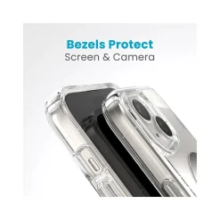 Speck Presidio Perfect-Clear MagSafe ClickLock Phone Case for iPhone 15, Clear/Chrome (150441-3199)