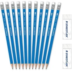 Staedtler Pre-Sharpened Wooden Pencil with Block Erasers, #2 Medium Lead, 500/Pack (13246C500)