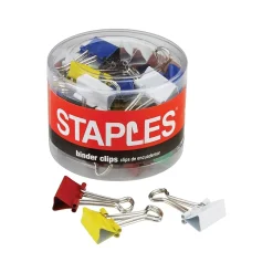 Staples 0.75" Binder Clips, Small, Assorted Colors, 36/Pack (15343)