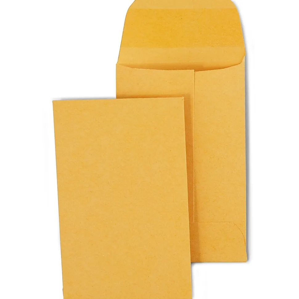 Staples #1 Currency Envelopes, 2 1/4" x 3 1/2", Kraft, 250/Box (ST19726-CC)