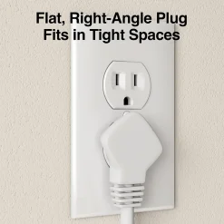 Staples 6' Extension Cord, 3-Outlet, White (22134)