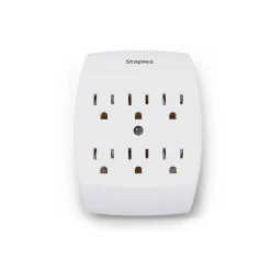 Staples 6 Outlet Adapter, White (22145)