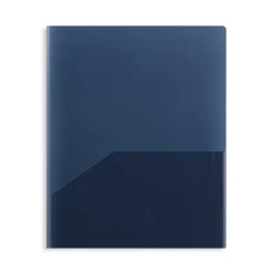 Staples 2 Pocket Plastic Presentation Folder, Letter Size, Navy (ST26384-CC)