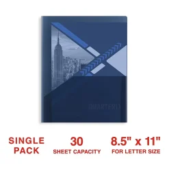 Staples 2 Pocket Plastic Presentation Folder, Letter Size, Navy (ST26384-CC)