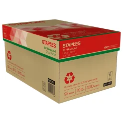 Staples 30% Recycled 11" x 17" Copy Paper, 20 lbs., 92 Brightness, 500 Sheets/Ream, 5 Reams/Carton (112390)