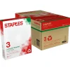 Staples 30% Recycled 8.5" x 11" 3-Hole Punch Copy Paper, 20 lbs., 92 Brightness, 500/Ream,10 Reams/Carton (112370)