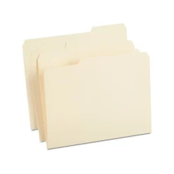 Staples 100% Recycled Heavyweight Reinforced File Folders, 1/3-Cut Tab, Letter Size, Manila, 50/Box (ST452830/452830)
