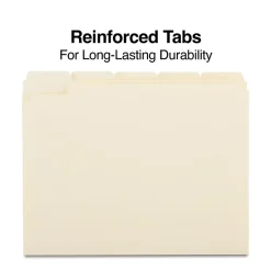 Staples 30% Recycled Reinforced File Folders, 1/5-Cut Tab, Letter Size, 100/Box (ST509000/509000)