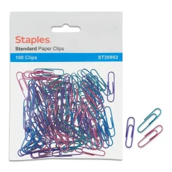 Staples® #1 Vinyl Paperclip 100 PK - Metallic