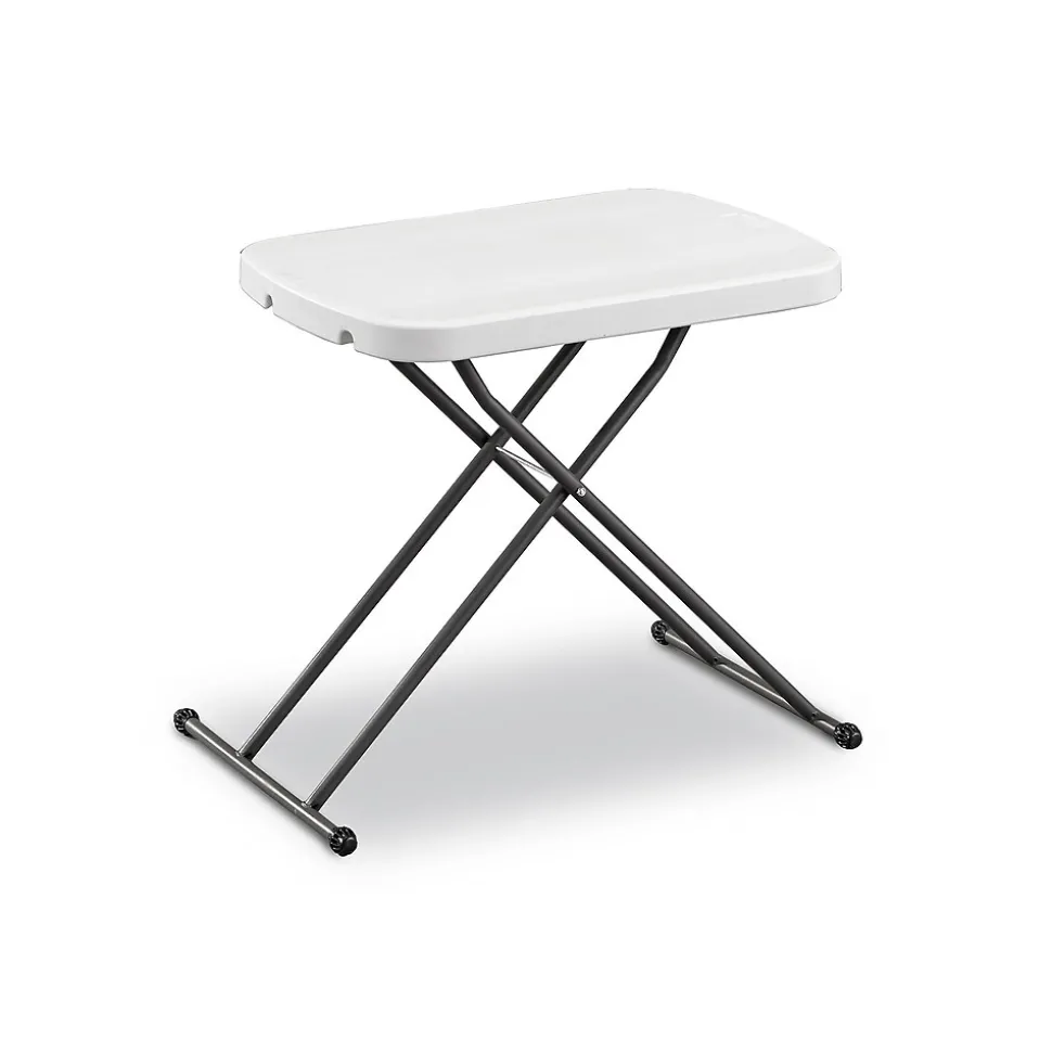 Staples® 25.5" x 17.8" Heavy Duty Folding Table, White (79143)