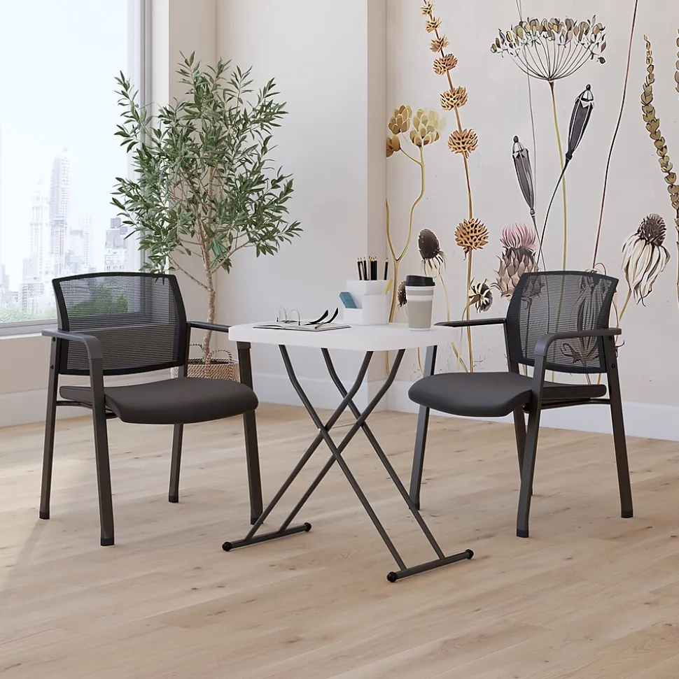 Staples® 25.5" x 17.8" Heavy Duty Folding Table, White (79143)