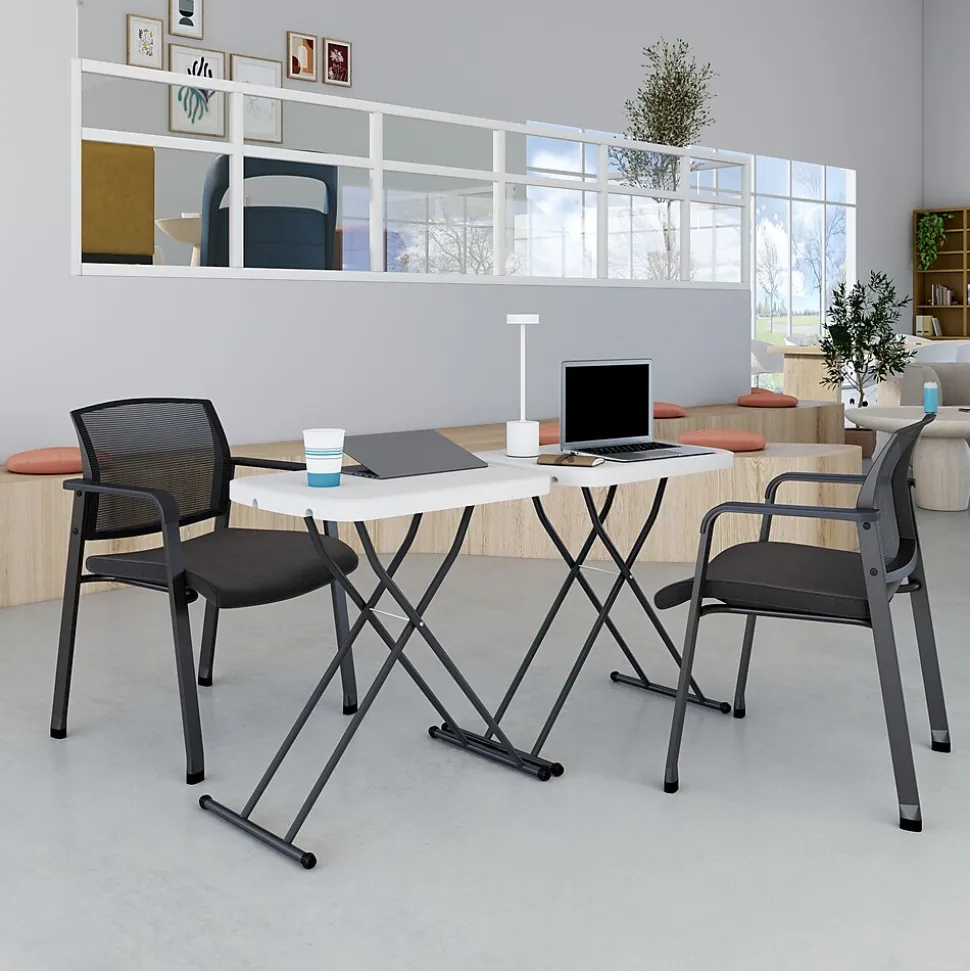 Staples® 25.5" x 17.8" Heavy Duty Folding Table, White (79143)