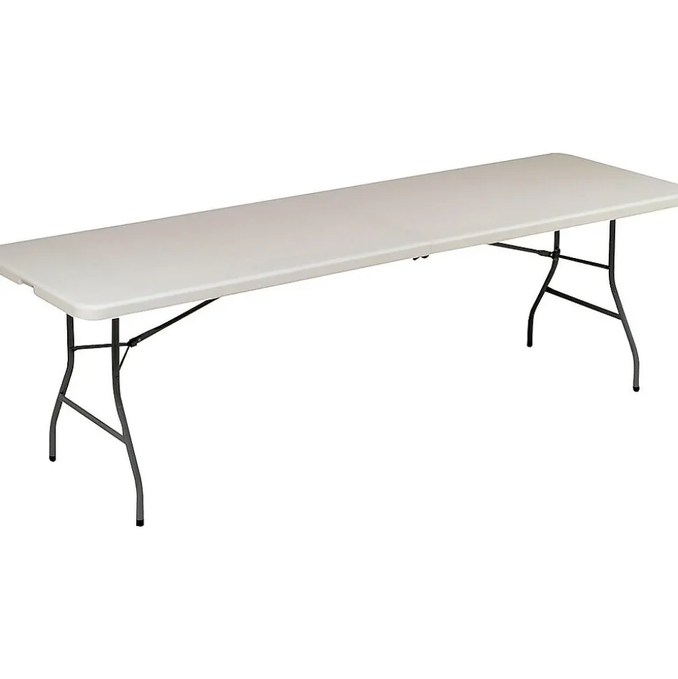 Staples 8' x 30" Heavy Duty Plastic Folding Table, White (79233/54273)