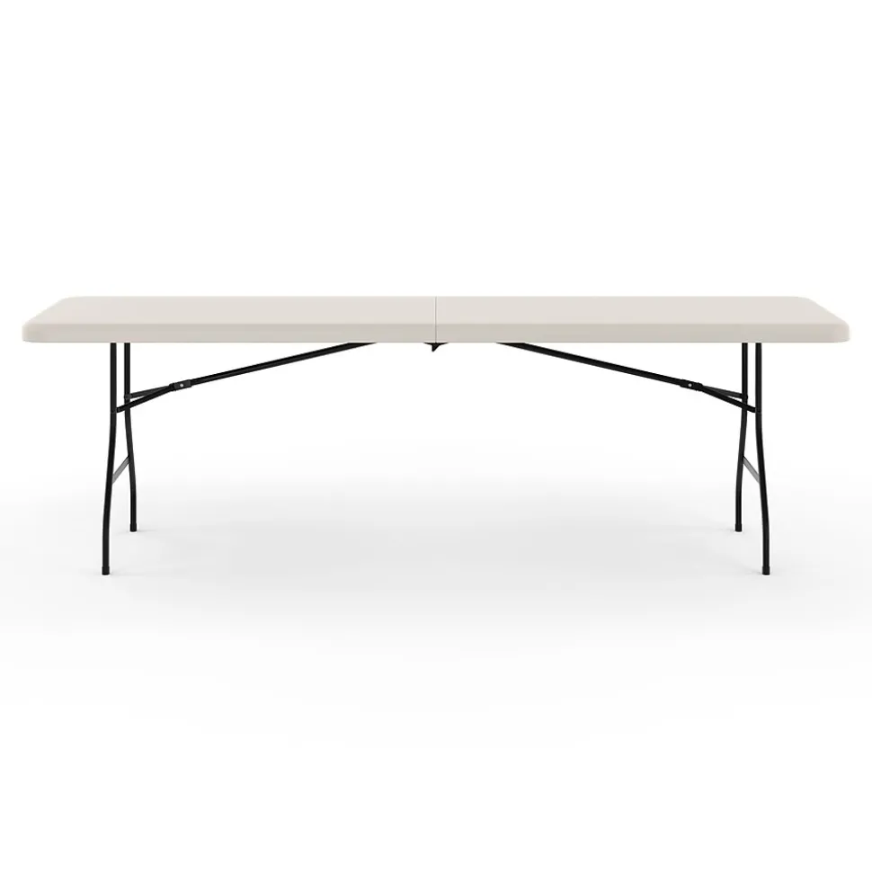 Staples 8' x 30" Heavy Duty Plastic Folding Table, White (79233/54273)