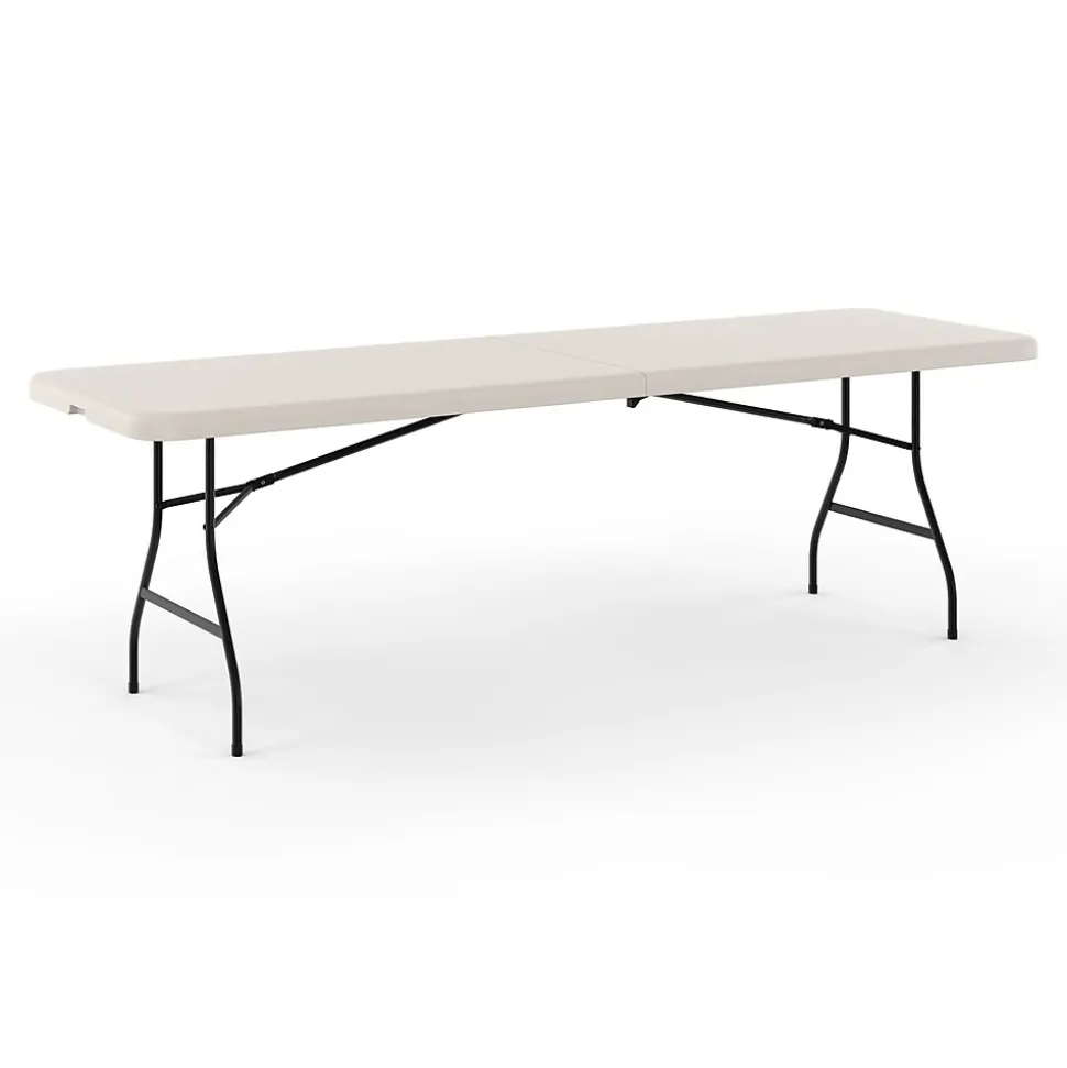 Staples 8' x 30" Heavy Duty Plastic Folding Table, White (79233/54273)