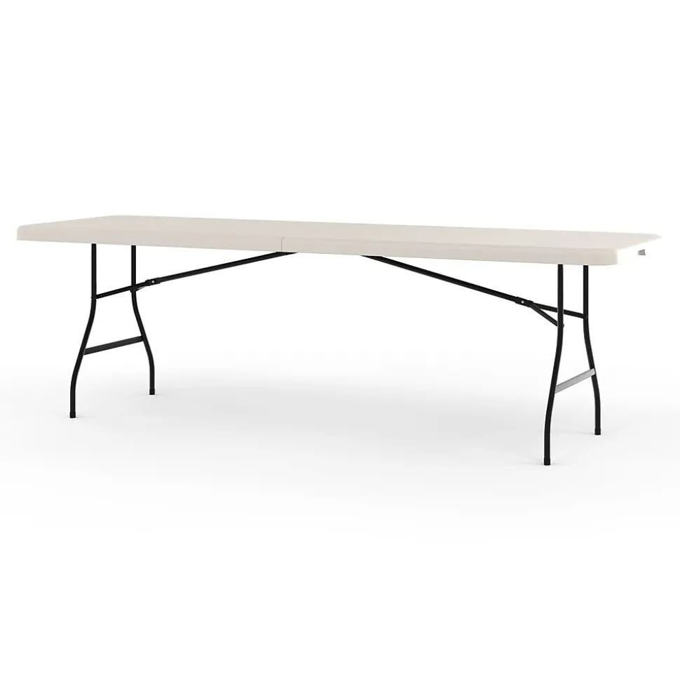 Staples 8' x 30" Heavy Duty Plastic Folding Table, White (79233/54273)