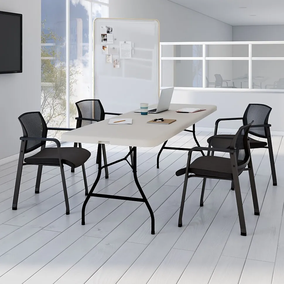 Staples 8' x 30" Heavy Duty Plastic Folding Table, White (79233/54273)