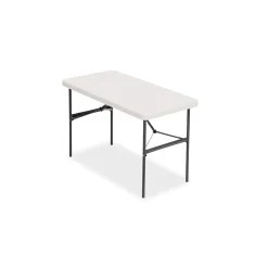 Staples 4' x 24" Heavy Duty Plastic Folding Table, Gray (79203/54406)