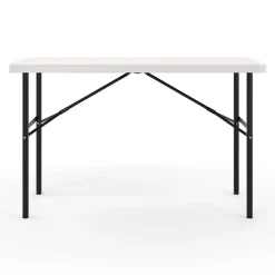 Staples 4' x 24" Heavy Duty Plastic Folding Table, Gray (79203/54406)