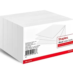 Staples 3" x 5" Index Cards, Blank, White, 500/Pack (TR51010)