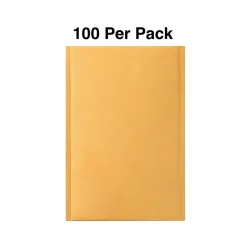 Staples 7.88" x 10.75" Self-Sealing Bubble Mailer, #1, Kraft, 100/Pack (ST56642)