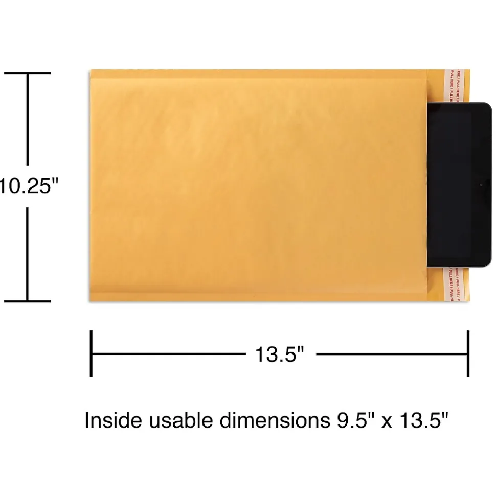 Staples 10.25" x 13.5" Self-Sealing Bubble Mailer, #4, Kraft, 100/Carton (ST56595)