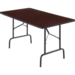 Staples 6' x 30" Wooden Heavy Duty Folding Table, Walnut (58366)