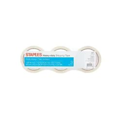 Staples® 1.88" x 43.7 yards, Heavy Duty Shipping Tape, Clear, 3 Rolls (ST-HM-40-3)