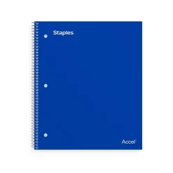 Staples® Accel 5-Subject Notebook, 8.5" x 11", College Ruled, 200 Sheets, Assorted Colors (ST15761D)