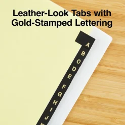 Staples Alphabetical Pre-Printed Paper Divider, A-Z Tabs, Buff/Black Tabs, 1 Set (18946/11483)