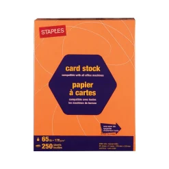 Staples Brights 65 lb. Cardstock Paper, 8.5" x 11", Bright Orange, 250 Sheets/Pack (21108)