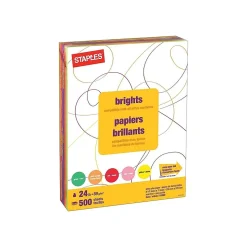 Staples Brights Multipurpose Paper, 24 lbs., 8.5