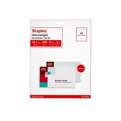 Staples® Business Cards, 3.5" x 2", Matte White, 250/Pack (ST12520)