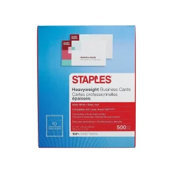 Staples Business Cards, 3.5"W x 2"L, White 500/Pack (12521)