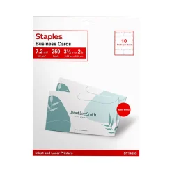 Staples Business Cards, 3.5"W x 2"L, White 250/Pack (14633-CC)