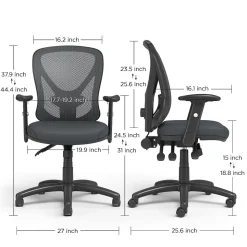 Staples Carder Ergonomic Fabric Swivel Computer and Desk Chair, Black (24115-CC)
