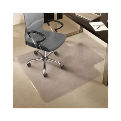 Staples Carpet Chair Mat with Lip, 45" x 53", Designed for Medium-Pile Carpet, Clear Vinyl (122233)
