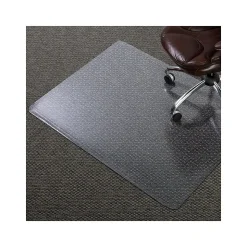 Staples Carpet Chair Mat, 46" x 60", Designed for Low-Pile Carpet, Clear Vinyl (128304)
