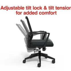 Staples Cartwright Ergonomic Fabric Swivel Task Chair, Black (ST62400)