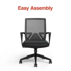 Staples Cartwright Ergonomic Fabric Swivel Task Chair, Black (ST62400)