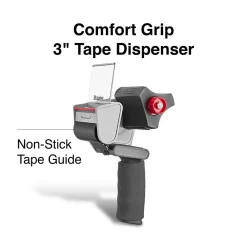 Staples Comfort Grip 3" Packing Tape Dispenser, Gray (ST56467)