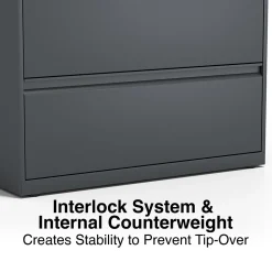 Staples Commercial 4-Drawer Lateral File Cabinet, Letter/Legal Size, Lockable, 52.5