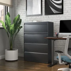 Staples Commercial 4-Drawer Lateral File Cabinet, Letter/Legal Size, Lockable, 52.5