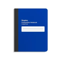 Staples Composition Notebook, 7.5" x 9.75", College Ruled, 80 Sheets, Blue (ST55082)