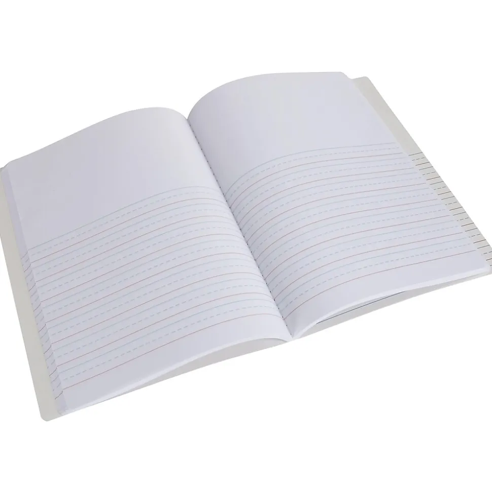 Staples® Composition Notebooks, 7.5" x 9.75", Primary Ruled, 100 Sheets, Black/Red, 12/Carton (42079CT)