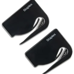 Staples Concealed Blade Letter Opener, Black, 2/Pack (18006-CC)