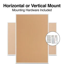 Staples Cork Bulletin Board, Aluminum Frame, 6'W x 4'H (28317-CC)