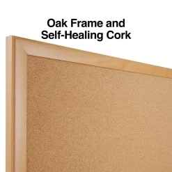 Staples Cork Bulletin Board, Oak Frame, 3'W x 2'H (28336-CC)