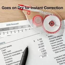 Staples Correction Tape, White, 6/Pack (ST59819)